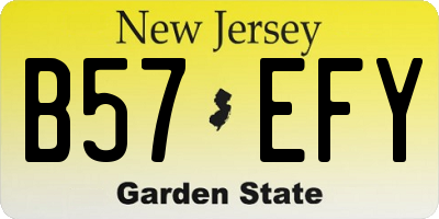 NJ license plate B57EFY