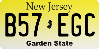 NJ license plate B57EGC