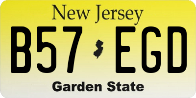NJ license plate B57EGD