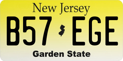 NJ license plate B57EGE