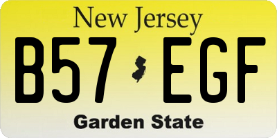 NJ license plate B57EGF