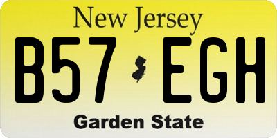 NJ license plate B57EGH