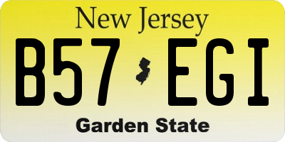 NJ license plate B57EGI