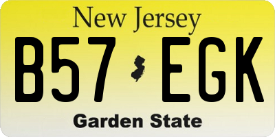 NJ license plate B57EGK