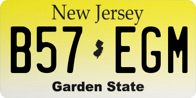 NJ license plate B57EGM