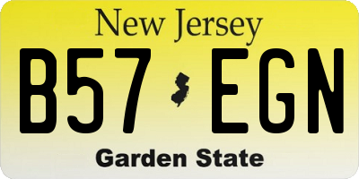 NJ license plate B57EGN