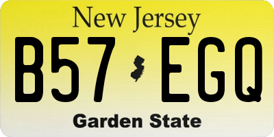 NJ license plate B57EGQ