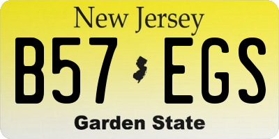 NJ license plate B57EGS