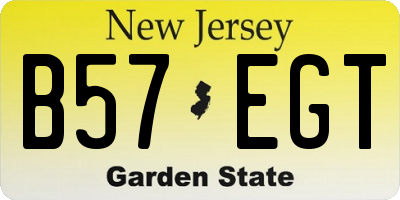 NJ license plate B57EGT