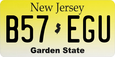 NJ license plate B57EGU