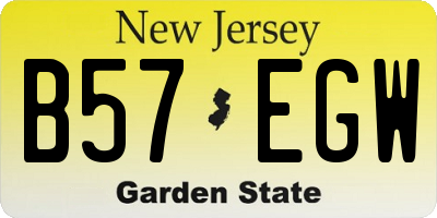 NJ license plate B57EGW