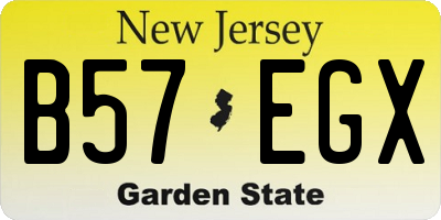 NJ license plate B57EGX
