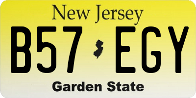 NJ license plate B57EGY