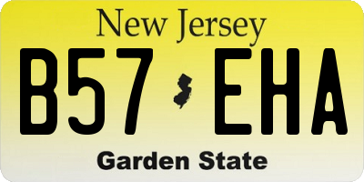 NJ license plate B57EHA