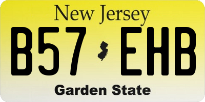 NJ license plate B57EHB