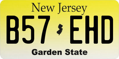 NJ license plate B57EHD
