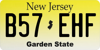NJ license plate B57EHF