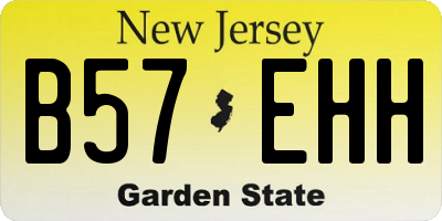 NJ license plate B57EHH