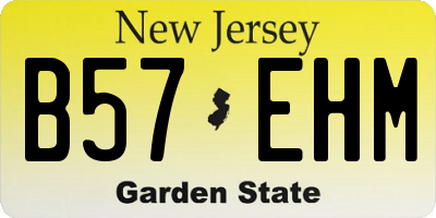 NJ license plate B57EHM