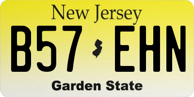 NJ license plate B57EHN