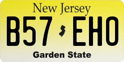 NJ license plate B57EHO