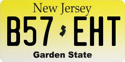 NJ license plate B57EHT