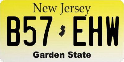 NJ license plate B57EHW