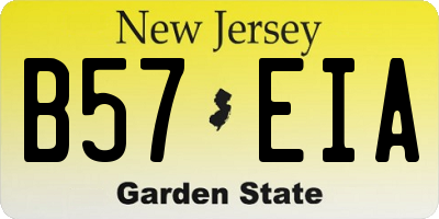 NJ license plate B57EIA