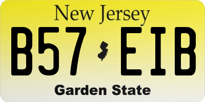 NJ license plate B57EIB