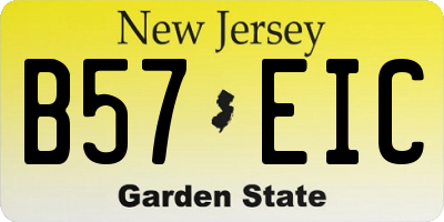 NJ license plate B57EIC