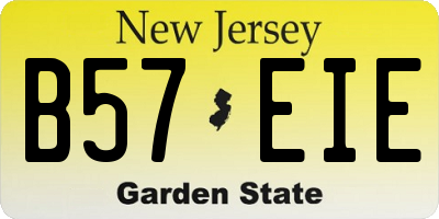 NJ license plate B57EIE