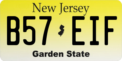 NJ license plate B57EIF