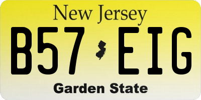NJ license plate B57EIG