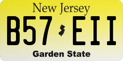 NJ license plate B57EII