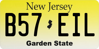 NJ license plate B57EIL