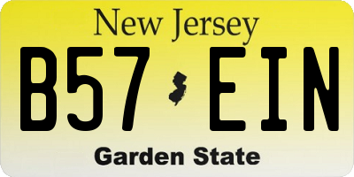 NJ license plate B57EIN