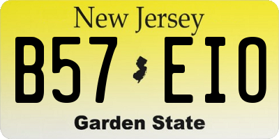 NJ license plate B57EIO