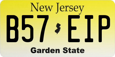 NJ license plate B57EIP