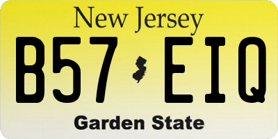 NJ license plate B57EIQ
