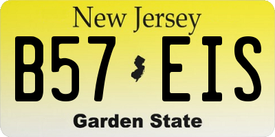 NJ license plate B57EIS