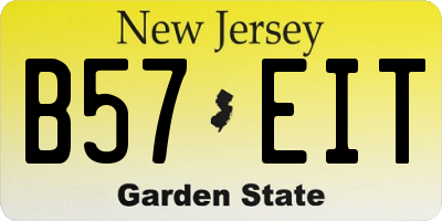 NJ license plate B57EIT