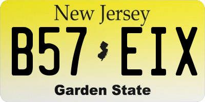 NJ license plate B57EIX