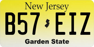 NJ license plate B57EIZ