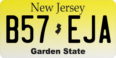 NJ license plate B57EJA