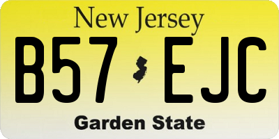 NJ license plate B57EJC