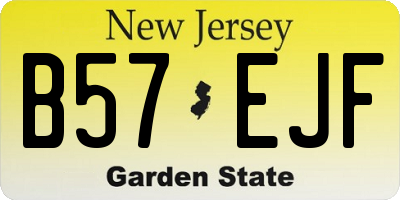 NJ license plate B57EJF