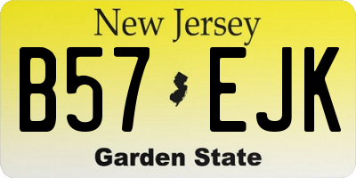 NJ license plate B57EJK