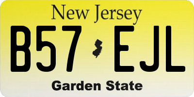 NJ license plate B57EJL