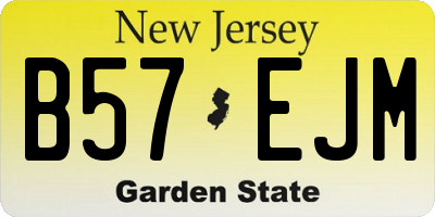 NJ license plate B57EJM