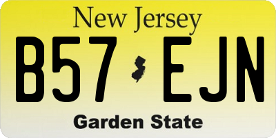 NJ license plate B57EJN